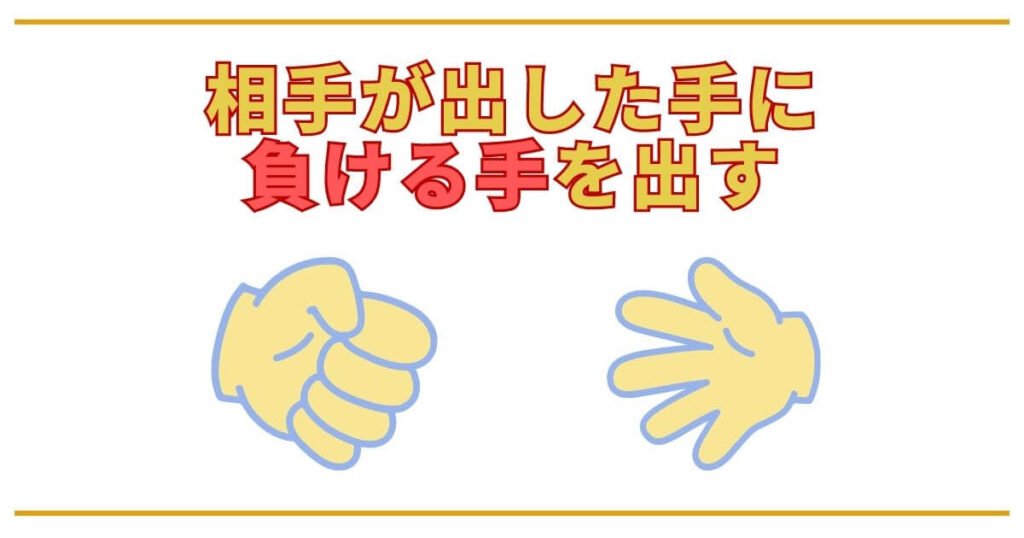 相手の出した手にあわせて最強の手を変える